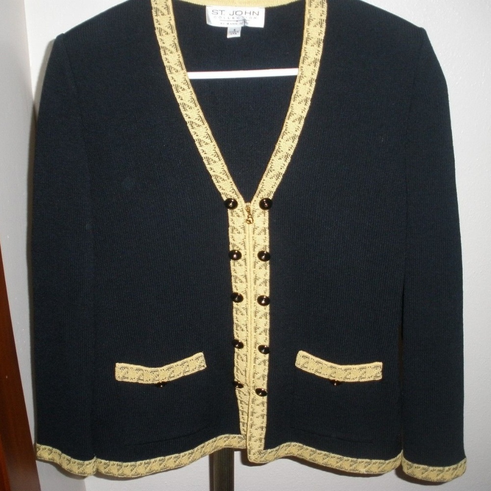 St. John Collection Marie Gray Zip Santana Knit 4